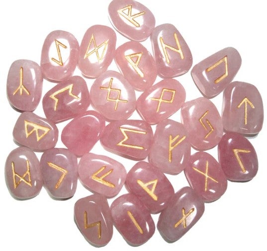 Red Rune Stones Gem Stone Rune Set with Red Velvet Bag | The Healing Shoppe